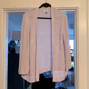 Old Navy Lilac Open Knit Cardigan